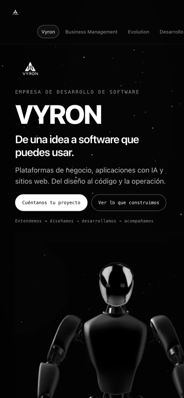 Versión móvil de vyron.software